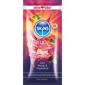Skins - Fruity Lubricante Base de Agua Mango & Fruta Pasión Monodosis 5 Ml