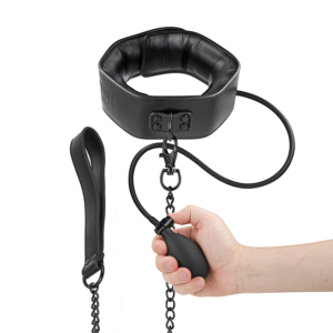 Fetish Submissive Bondage - Collar Bondage Inflable con Tirador