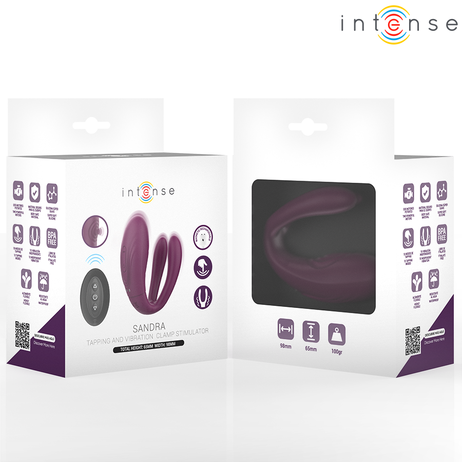 Intense - Sandra Vibrador &Amp; Estimulador De Pinzas Con Golpeteo Control Remoto 9 Intense - Sandra Vibrador &Amp; Estimulador De Pinzas Con Golpeteo Control Remoto - Imagen 9