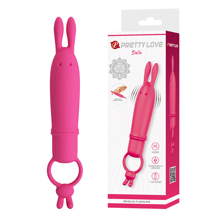 Pretty Love - Delia Vibrador Rabbit Con Anillo De Sujeción 1 Pretty Love - Delia Vibrador Rabbit Con Anillo De Sujeción