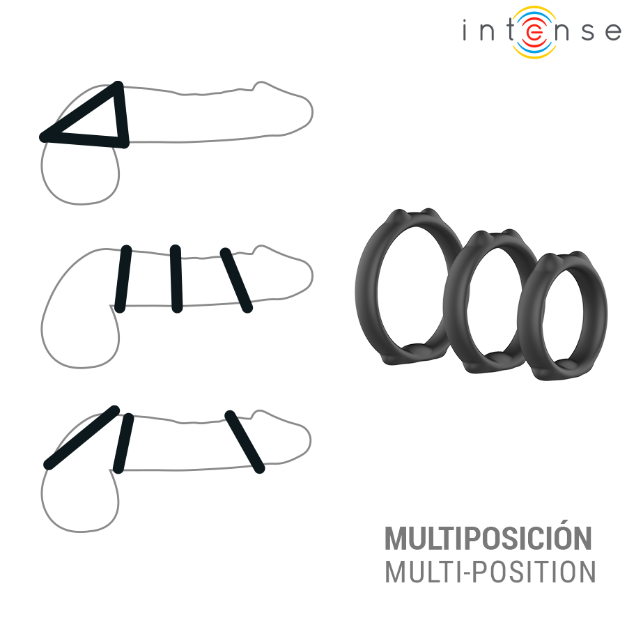 Intense - Peter Set De 3 Anillos Modelo 9 3 Intense - Peter Set De 3 Anillos Modelo 9 - Imagen 3