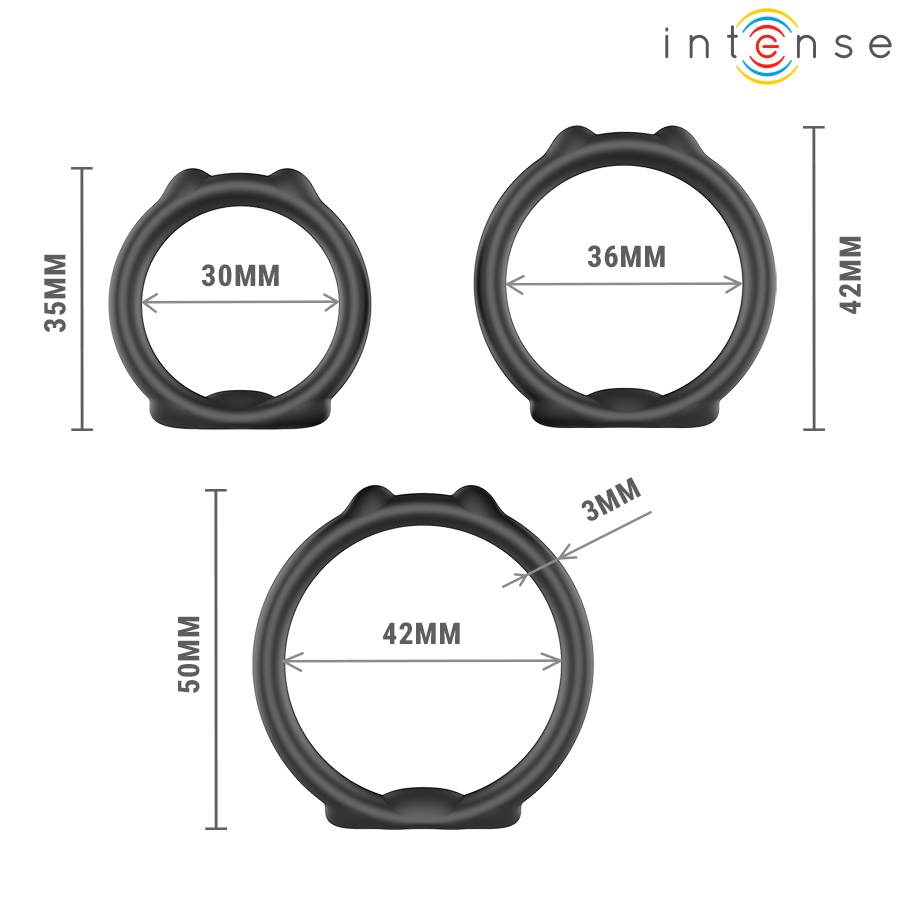 Intense - Peter Set De 3 Anillos Modelo 9 5 Intense - Peter Set De 3 Anillos Modelo 9 - Imagen 5