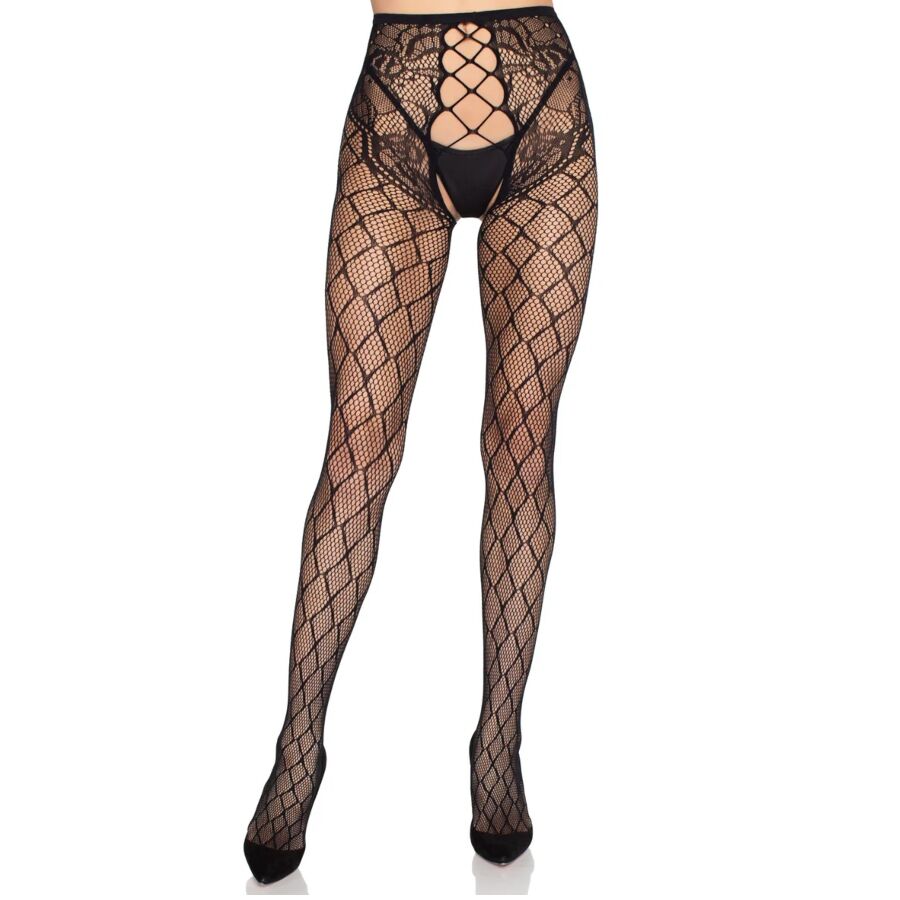 Leg Avenue - 1966 Medias De Red Con Panty Sin Entrepierna Negro 4 Leg Avenue - 1966 Medias De Red Con Panty Sin Entrepierna Negro - Imagen 4