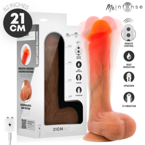 Mr Intense - Bradley Dildo Vibrador Silicona con Efecto Calor y Control Remoto 21 Cm -Ø- 4.2 Cm
