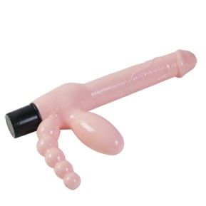 Baile - Arnés Sin Cuerda Tpr con Vibración y Estimulacion Anal 25.4 Cm