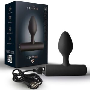 Rocks-Off - Nova Solaris Plug Anal Fino Recargable 16 Funciones Negro