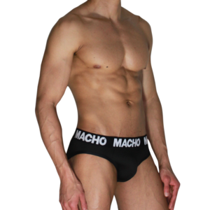 Macho - Mch007 Slip Clásico Negro + Negro