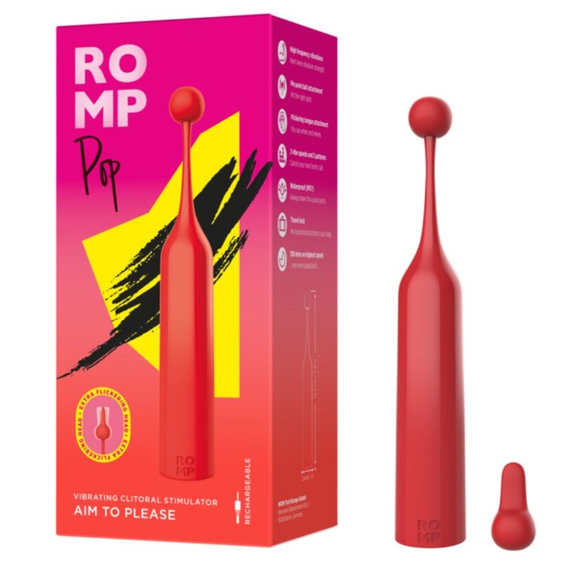 Romp - Pop Estimulador De Clítoris Alta Frecuencia Rojo 8 Romp - Pop Estimulador De Clítoris Alta Frecuencia Rojo - Imagen 8