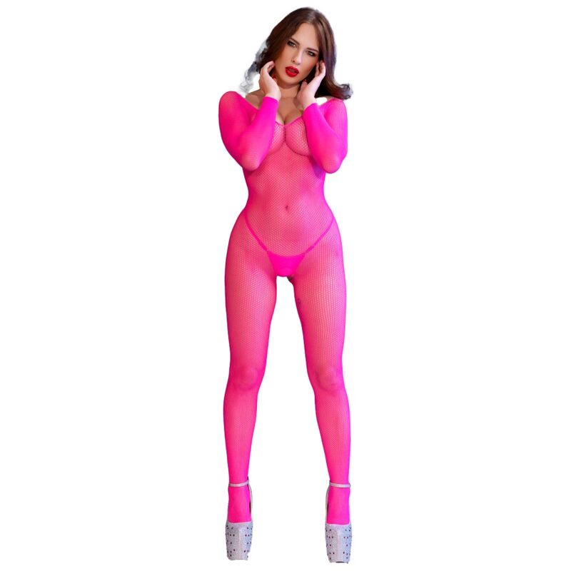 Chilirose - Cr 4894 Bodystocking Malla Rosa Neon 5 Chilirose - Cr 4894 Bodystocking Malla Rosa Neon - Imagen 5