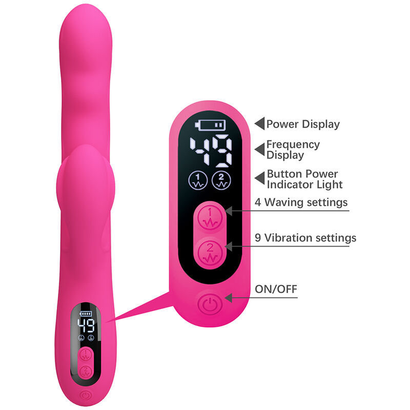 Pretty Love - Winters Vibrador Rabbit Multifunción Con Pantalla Led Rosa 8 Pretty Love - Winters Vibrador Rabbit Multifunción Con Pantalla Led Rosa - Imagen 8