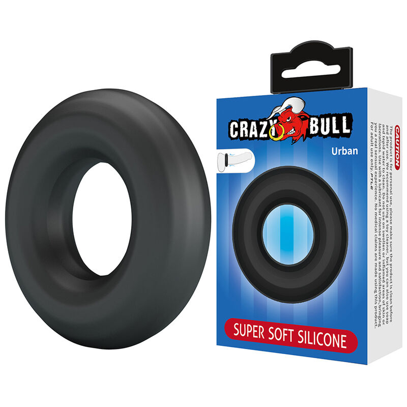Crazy Bull - Urban Anillo Para Pene Silicona Super Soft Negro 2 Crazy Bull - Urban Anillo Para Pene Silicona Super Soft Negro - Imagen 2