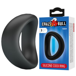 Crazy Bull - Valen Anillo para Pene Ergonómico Silicona Negro