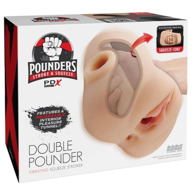Pdx Plus - Masturbador Doble Vibrador Double Pounder Squeeze Light 20.5 Cm 4 Pdx Plus - Masturbador Doble Vibrador Double Pounder Squeeze Light 20.5 Cm - Imagen 4