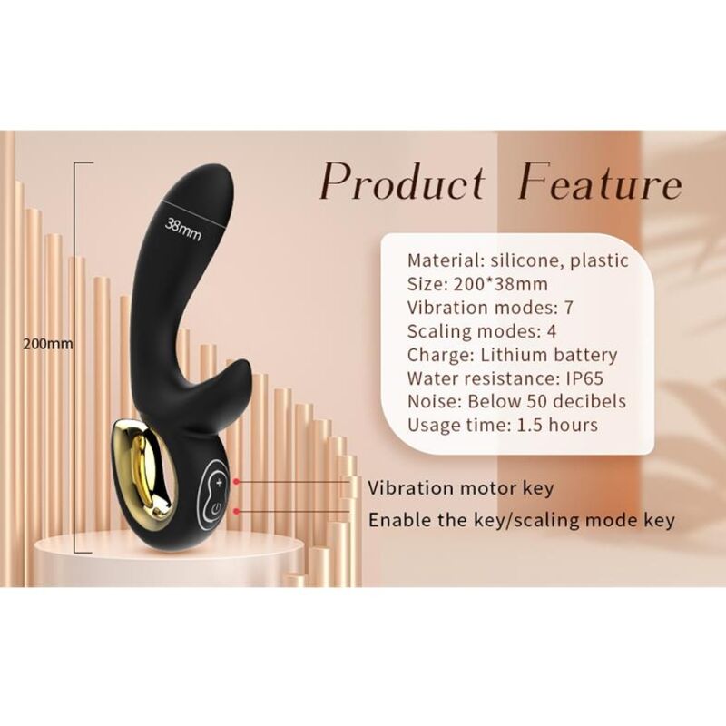 Nalone - Lulu Vibrador Rabbit Con Empuje Negro 4 Nalone - Lulu Vibrador Rabbit Con Empuje Negro - Imagen 4