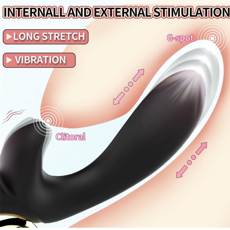 Nalone - Lulu Vibrador Rabbit Con Empuje Negro 2 Nalone - Lulu Vibrador Rabbit Con Empuje Negro - Imagen 2