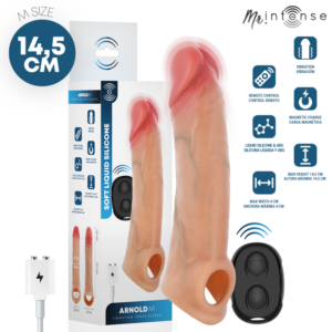 Mr Intense - Arnold M Vibrador Funda Pene Silicona Control Remoto 14.5 Cm -Ø- 4 Cm