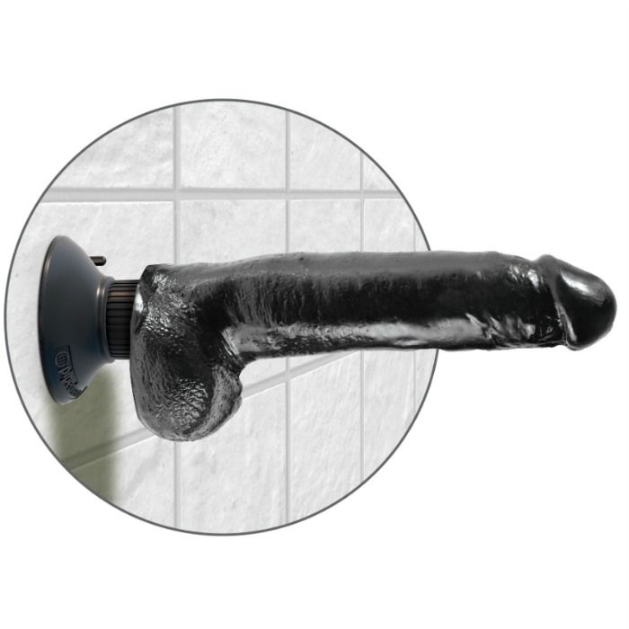 King Cock - Dildo Vibrador Con Testículos 23 Cm Negro 4 King Cock - Dildo Vibrador Con Testículos 23 Cm Negro - Imagen 4