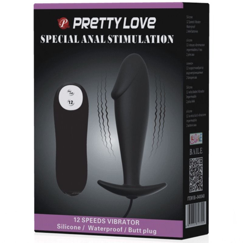 Pretty Love - Plug Anal Silicona Forma Pene Y 12 Modos Vibración Negro 7 Pretty Love - Plug Anal Silicona Forma Pene Y 12 Modos Vibración Negro - Imagen 7