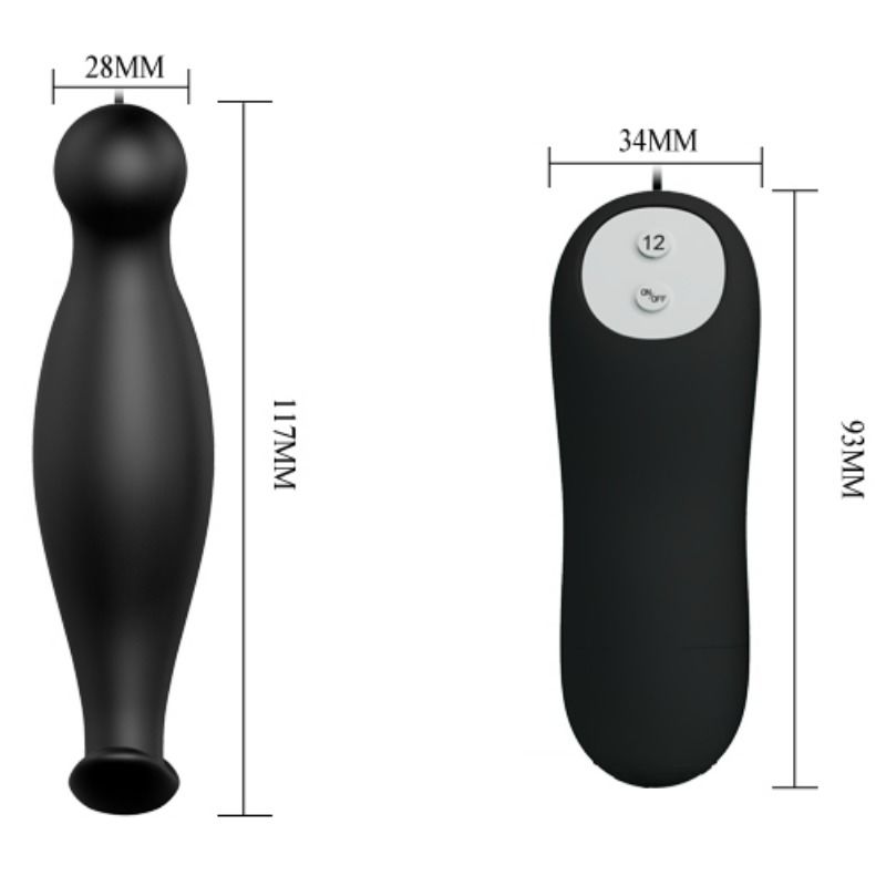 Pretty Love - Plug Anal Silicona 12 Modos Vibración Negro 4 Pretty Love - Plug Anal Silicona 12 Modos Vibración Negro - Imagen 4