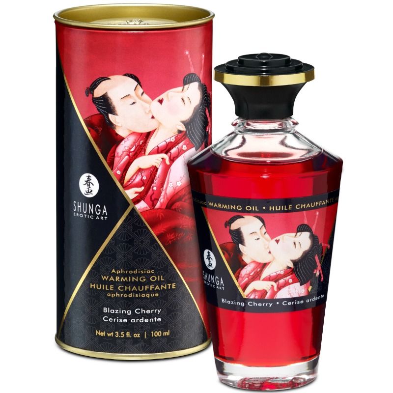 Shunga - Aceite Masaje Efecto Calor Sabor Intenso Cereza 100 Ml 1 Shunga - Aceite Masaje Efecto Calor Sabor Intenso Cereza 100 Ml