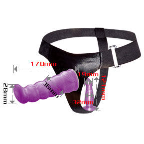 Baile - Arnés Anal y Vaginal Femenino Lila Punto G 17 Cm