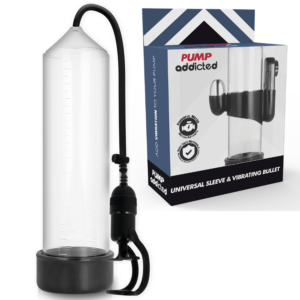 Pump Addicted - Bomba Erección Rx5 Transparente con Vibrador