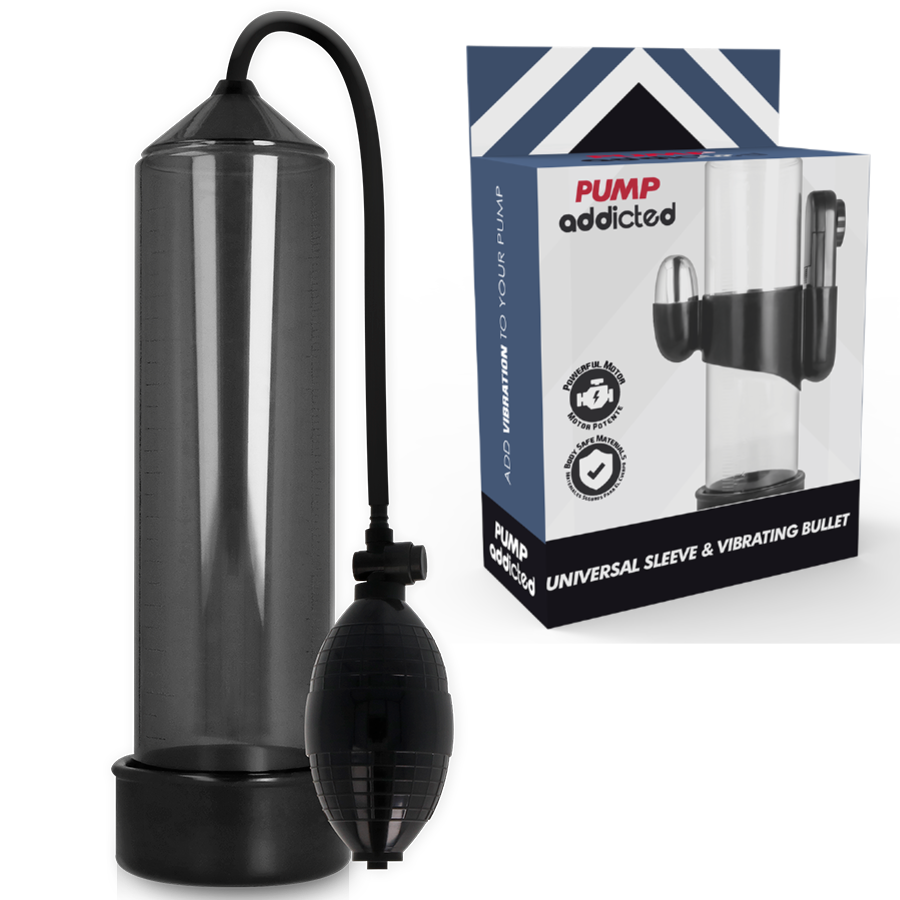 Pump Addicted - Bomba Erección Rx3 Negro Con Vibrador 1 Pump Addicted - Bomba Erección Rx3 Negro Con Vibrador