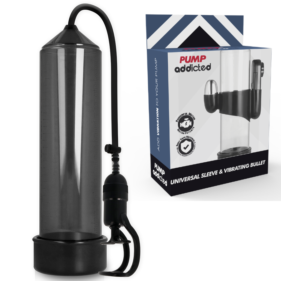 Pump Addicted - Bomba Erección Rx5 Negro Con Vibrador 1 Pump Addicted - Bomba Erección Rx5 Negro Con Vibrador