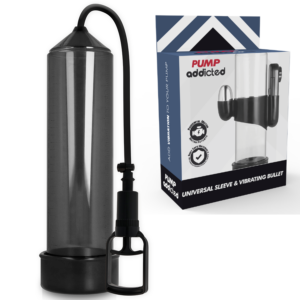 Pump Addicted - Bomba Erección Rx7 Negro con Vibrador