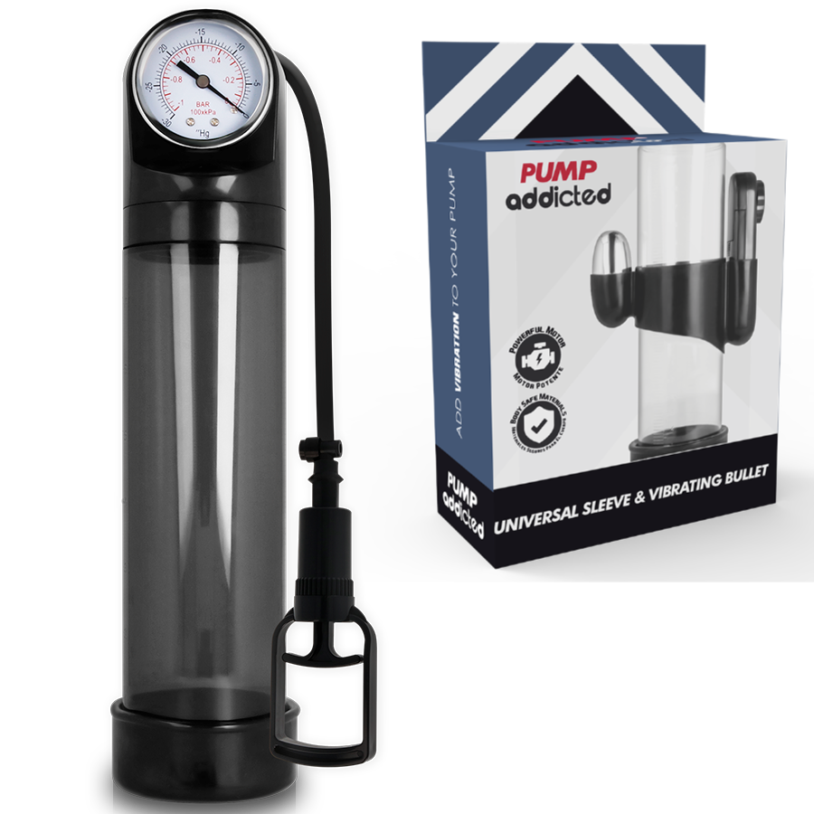 Pump Addicted - Bomba Erección Rx9 Negro Con Vibrador 1 Pump Addicted - Bomba Erección Rx9 Negro Con Vibrador