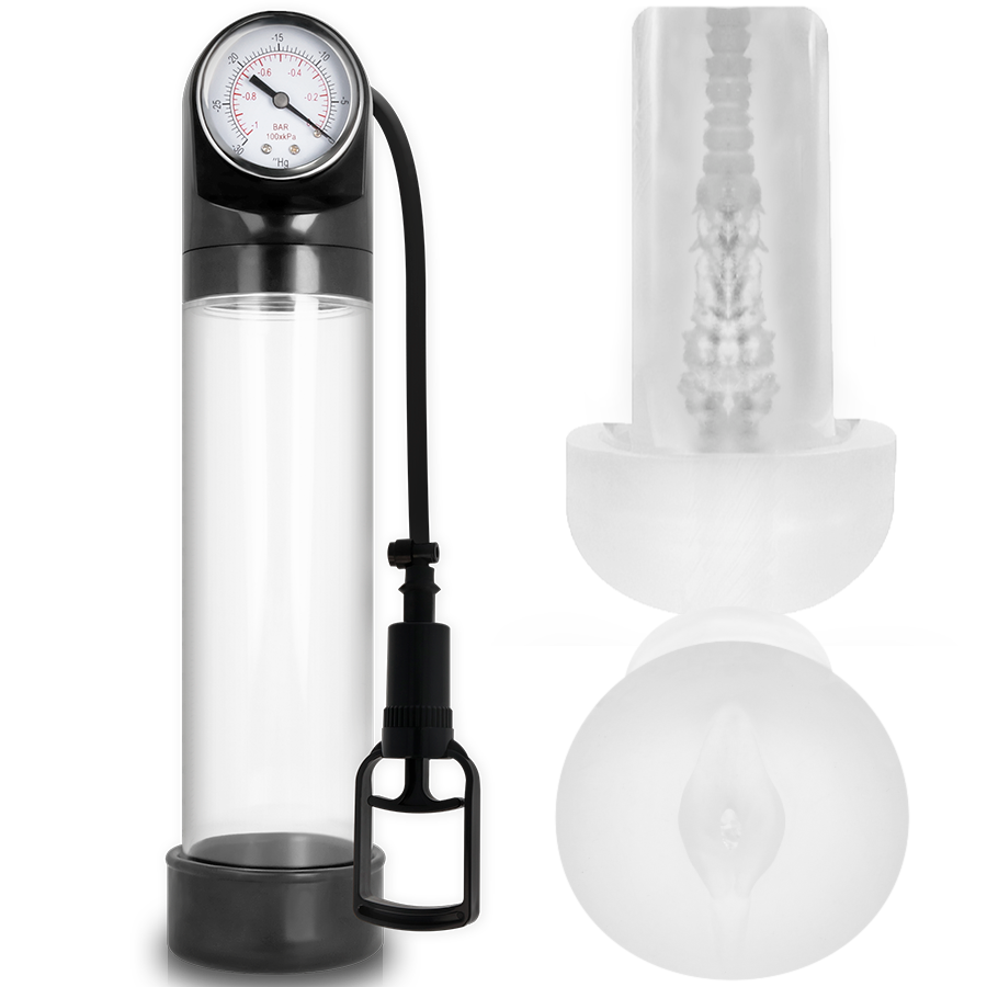 Pump Addicted - Bomba Erección Rx9 Transparente Con Masturbador 1 Pump Addicted - Bomba Erección Rx9 Transparente Con Masturbador