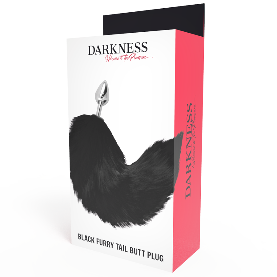 Darkness - Plug Anal Silver 8 Cm Con Cola Negro 4 Darkness - Plug Anal Silver 8 Cm Con Cola Negro - Imagen 4