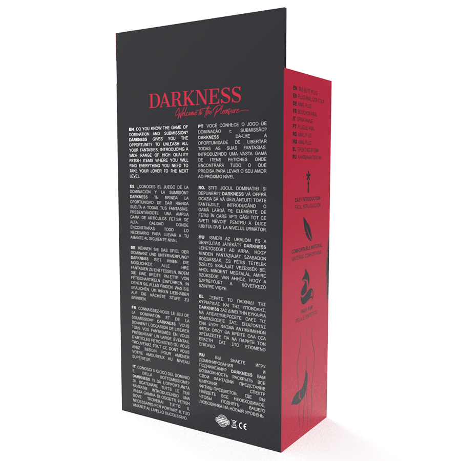Darkness - Plug Anal Silver 8 Cm Con Cola Negro 5 Darkness - Plug Anal Silver 8 Cm Con Cola Negro - Imagen 5