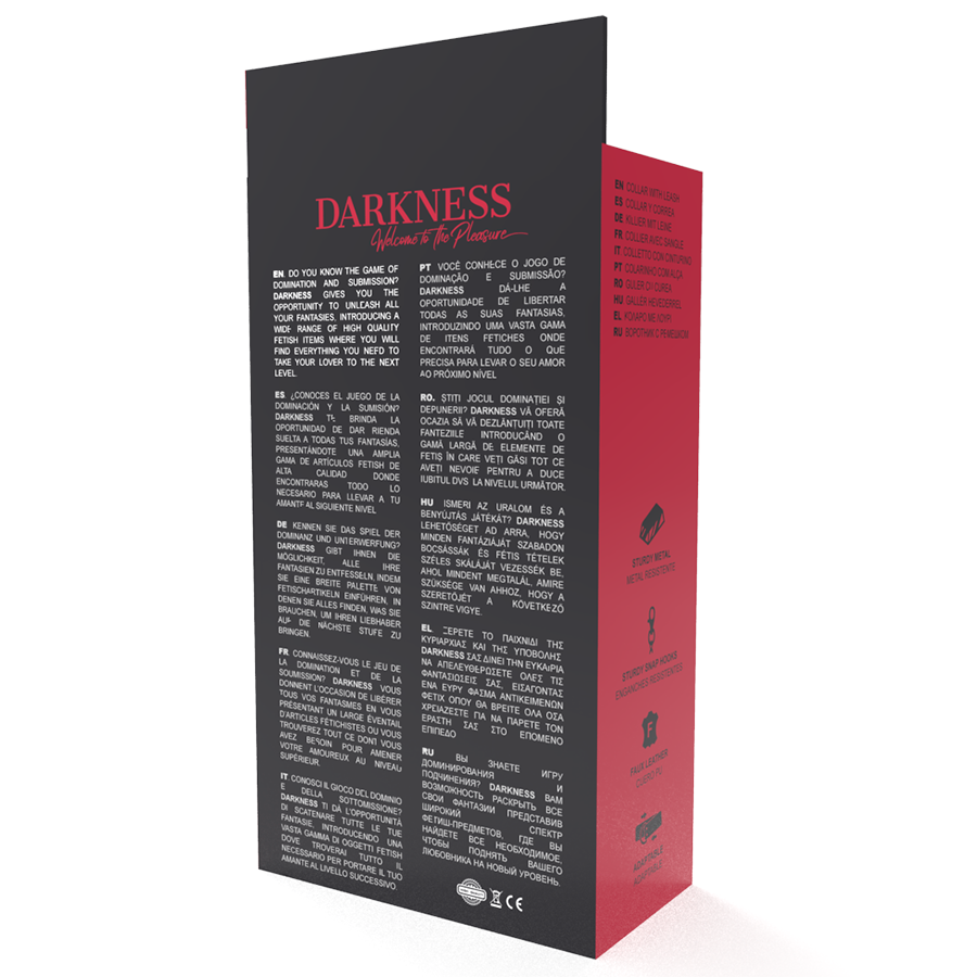 Darkness - Collar De Postura Con Cadena Leather 6 Darkness - Collar De Postura Con Cadena Leather - Imagen 6