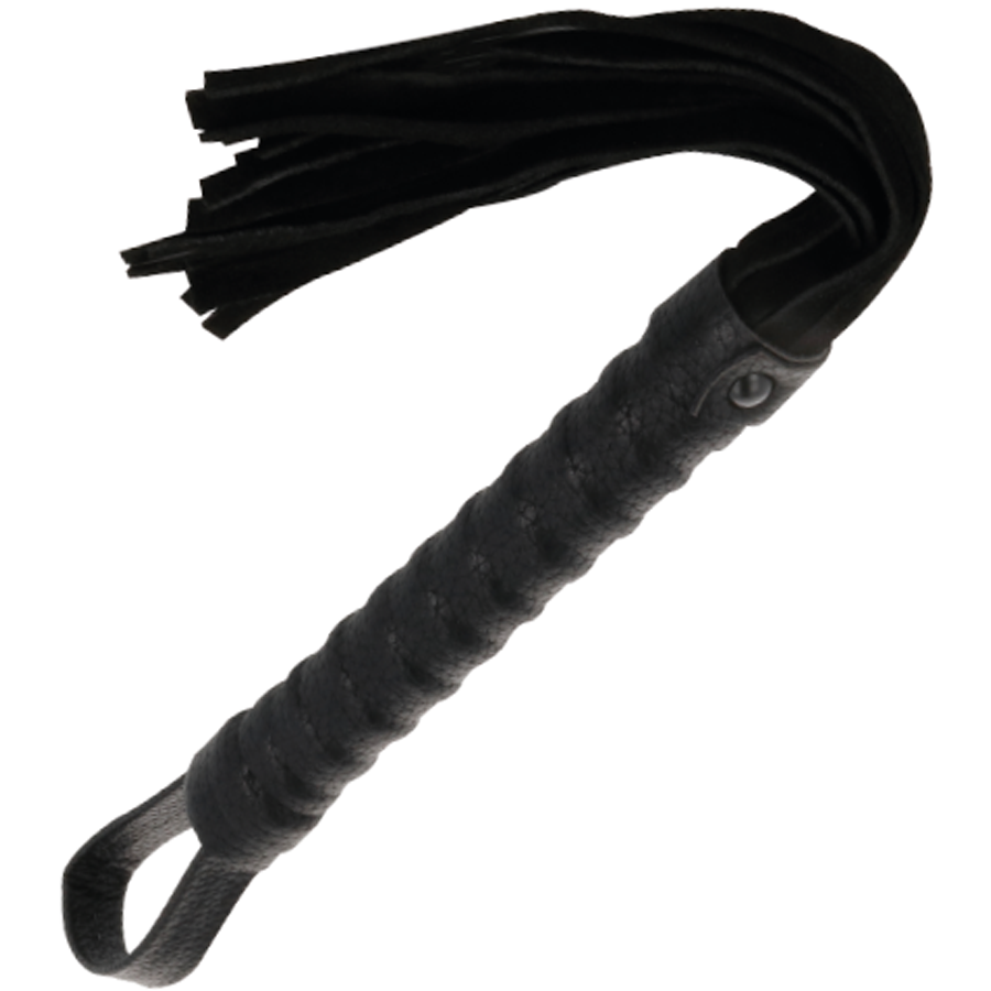 Darkness - Látigo Bondage Negro Con Mango De Piel 1 Darkness - Látigo Bondage Negro Con Mango De Piel