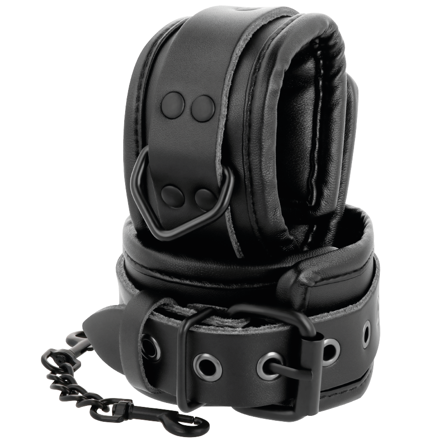 Darkness - Esposas Ajustables Manos Leather Negro 2 Darkness - Esposas Ajustables Manos Leather Negro - Imagen 2