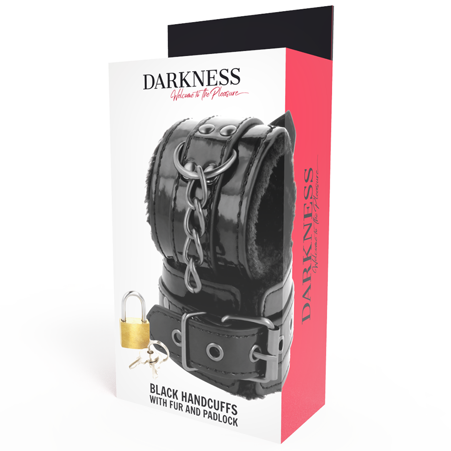 Darkness - Esposas Cuero Ajustables Manos Negro Con Candado 6 Darkness - Esposas Cuero Ajustables Manos Negro Con Candado - Imagen 6