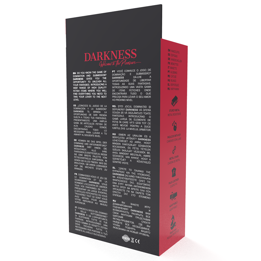Darkness - Esposas Cuero Ajustables Tobillos Negro Con Candado 8 Darkness - Esposas Cuero Ajustables Tobillos Negro Con Candado - Imagen 8