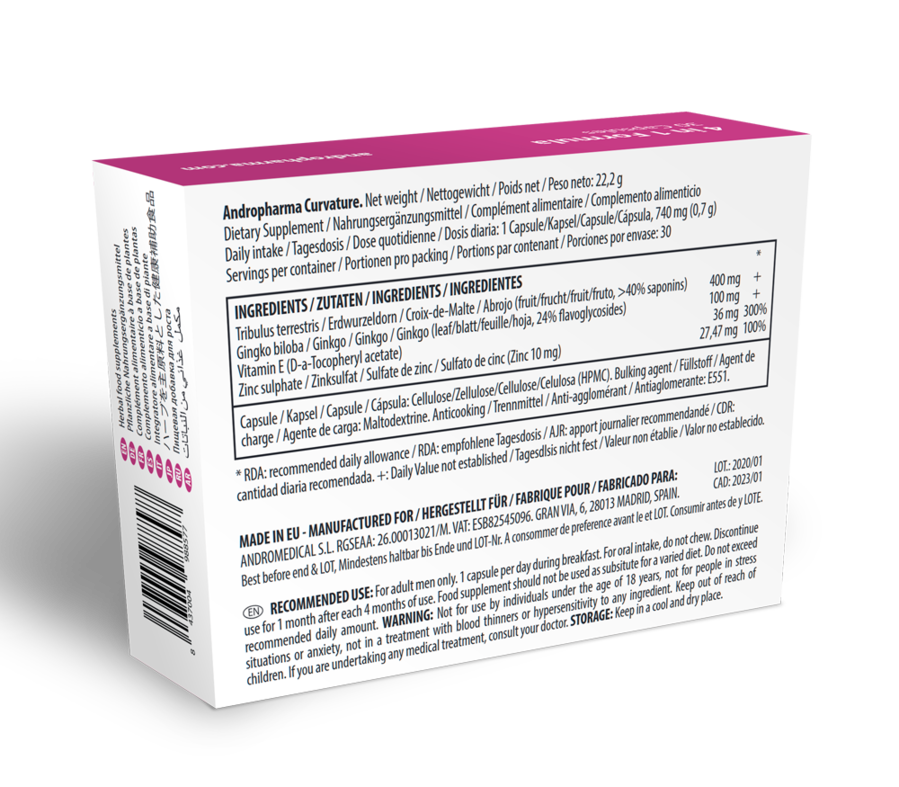 Andropharma Curvature – Complemento Alimenticio Para El Bienestar Masculino 3 Andropharma Curvature – Complemento Alimenticio Para El Bienestar Masculino - Imagen 3