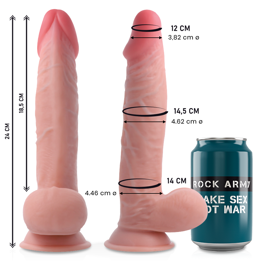 Rockarmy - Sherman Dildo Realista Dual Density 24 Cm -O- 4.62 Cm 3 Rockarmy - Sherman Dildo Realista Dual Density 24 Cm -O- 4.62 Cm - Imagen 3