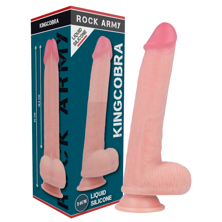 Rockarmy - Kingcobra Dildo Realístico Liquid Silicone 24 Cm -O- 4.77 Cm 1 Rockarmy - Kingcobra Dildo Realístico Liquid Silicone 24 Cm -O- 4.77 Cm