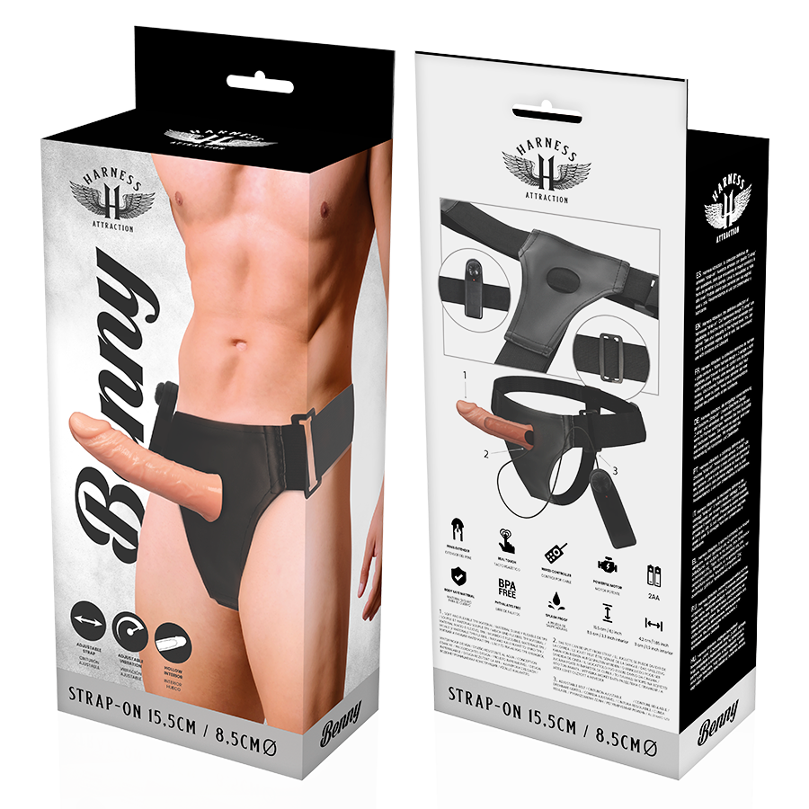 Harness Attraction - Arnés Hueco Benny Con Vibrador 15 Cm -O- 4.5 Cm 7 Harness Attraction - Arnés Hueco Benny Con Vibrador 15 Cm -O- 4.5 Cm - Imagen 7