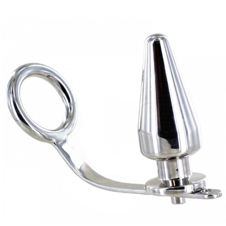 Metal Hard - Anillo Acero Con Plug Anal 45 X 45Mm 1 Metal Hard - Anillo Acero Con Plug Anal 45 X 45Mm