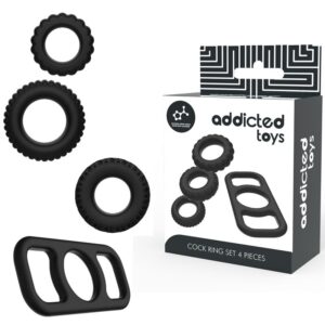 Addicted Toys - Set 4 Anillos Silicona para el Pene