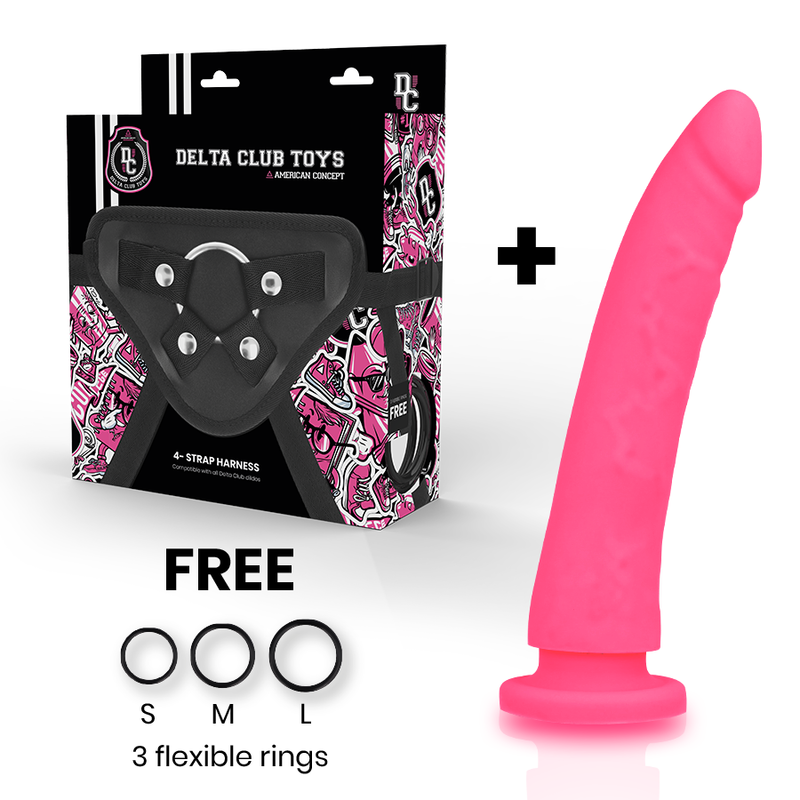 Delta Club - Toys Dildo + Arnes Rosa Silicona Medica 20 Cm -O- 4 Cm 2 Delta Club - Toys Dildo + Arnes Rosa Silicona Medica 20 Cm -O- 4 Cm - Imagen 2